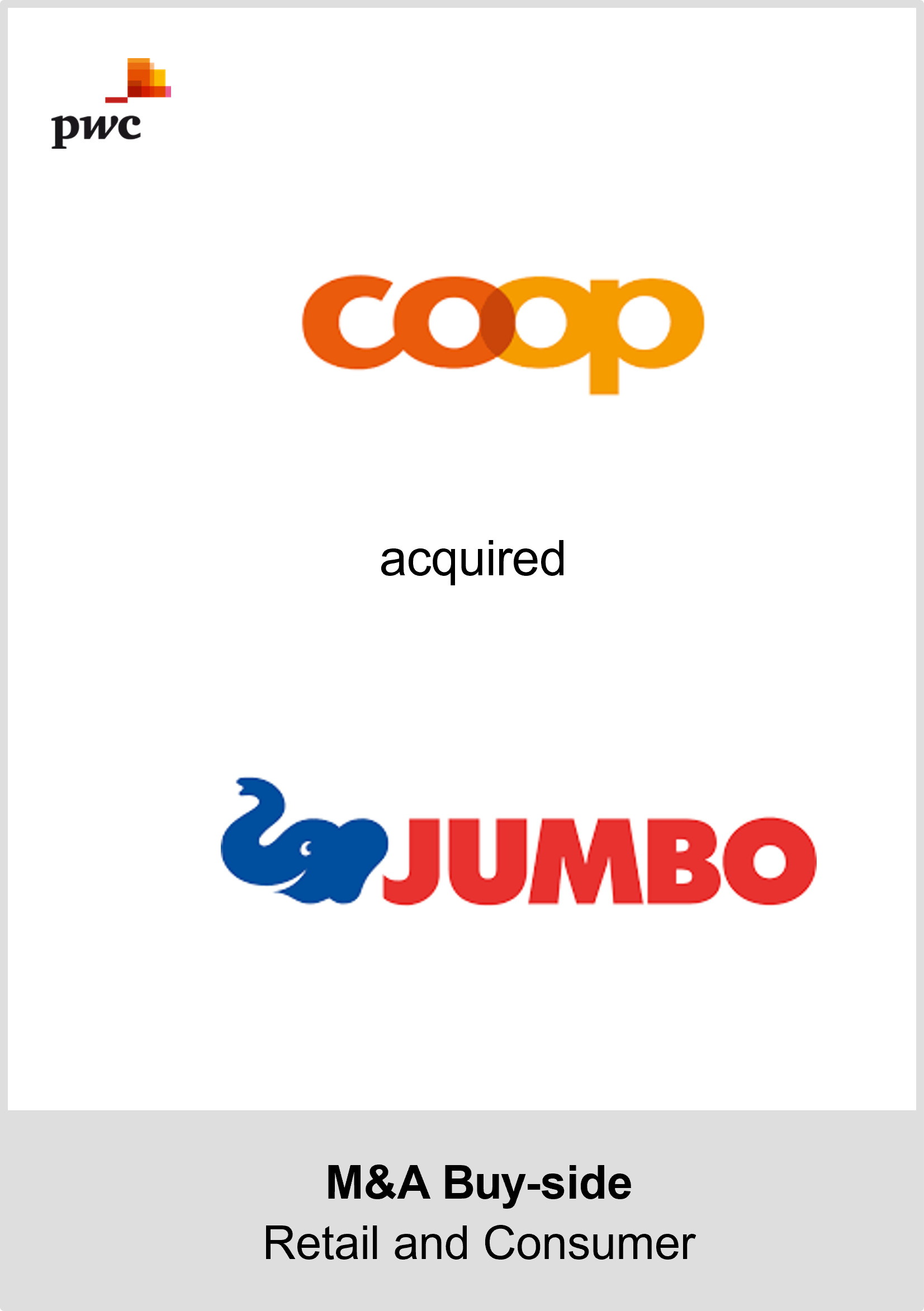 Successful Deals with PwC: Coop announces the acquisition of Swiss DIY  chain Jumbo from Maus Frères SA.