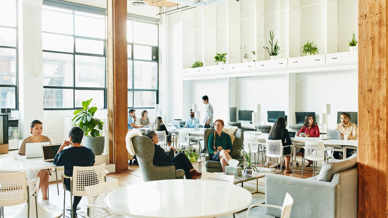 people working together in a coworking space