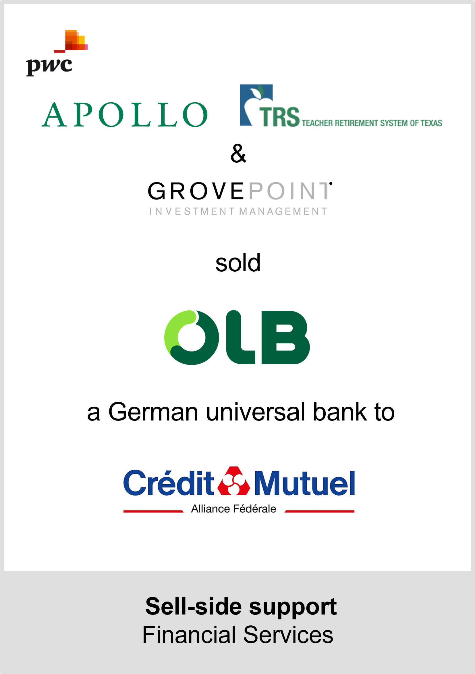 Successful Deals with PwC: Crédit Mutuel Alliance Fédérale agrees to  acquire Oldenburgische Landesbank