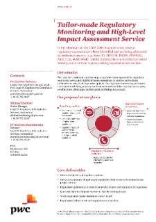 Tailor-made Regulatory Monitoring and High-Level Impact Assessment Service