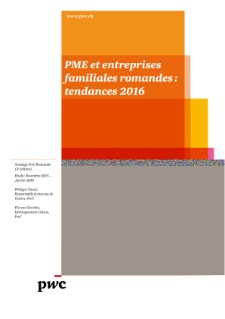 PME et entreprises familiales romandes : tendances 2016